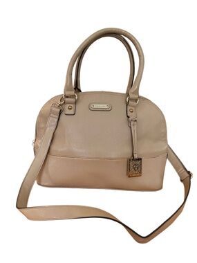 Anne Klein  Beige Dome Satchel with Detachable Strap